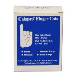 Blue Lightweight Latex Finger Cots Large