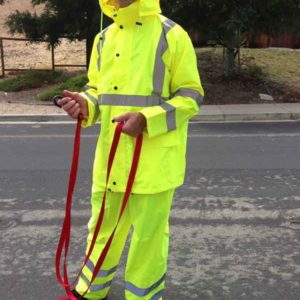 RAIN SUIT HiViz Breathable Fabric - Jacket, Hood, Pants