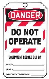Safety Lockout Tag